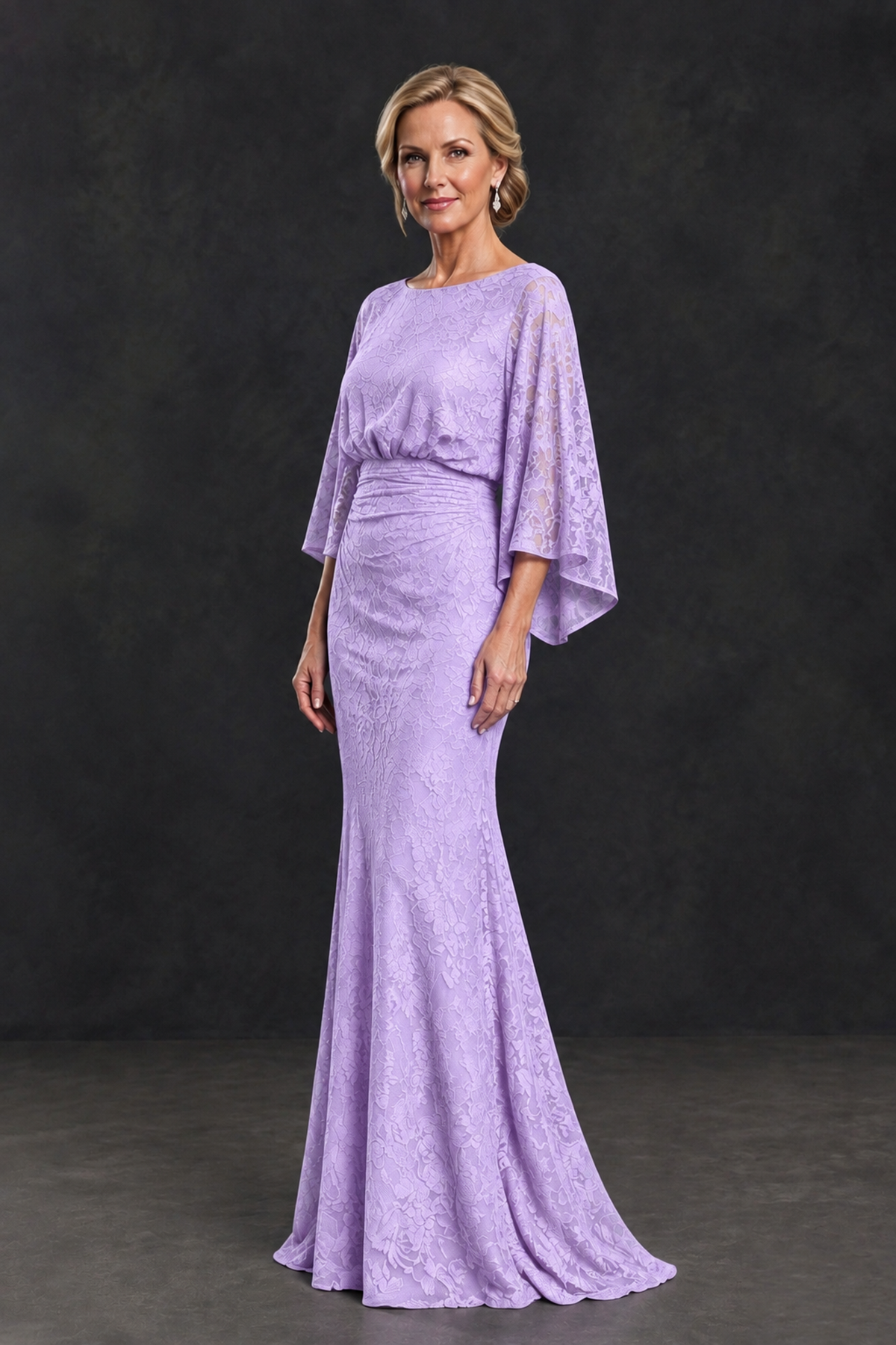 BOLODOO Lilac Lace Flutter Sleeve Mother of the Bride Dress - Lilac - Lilac_3