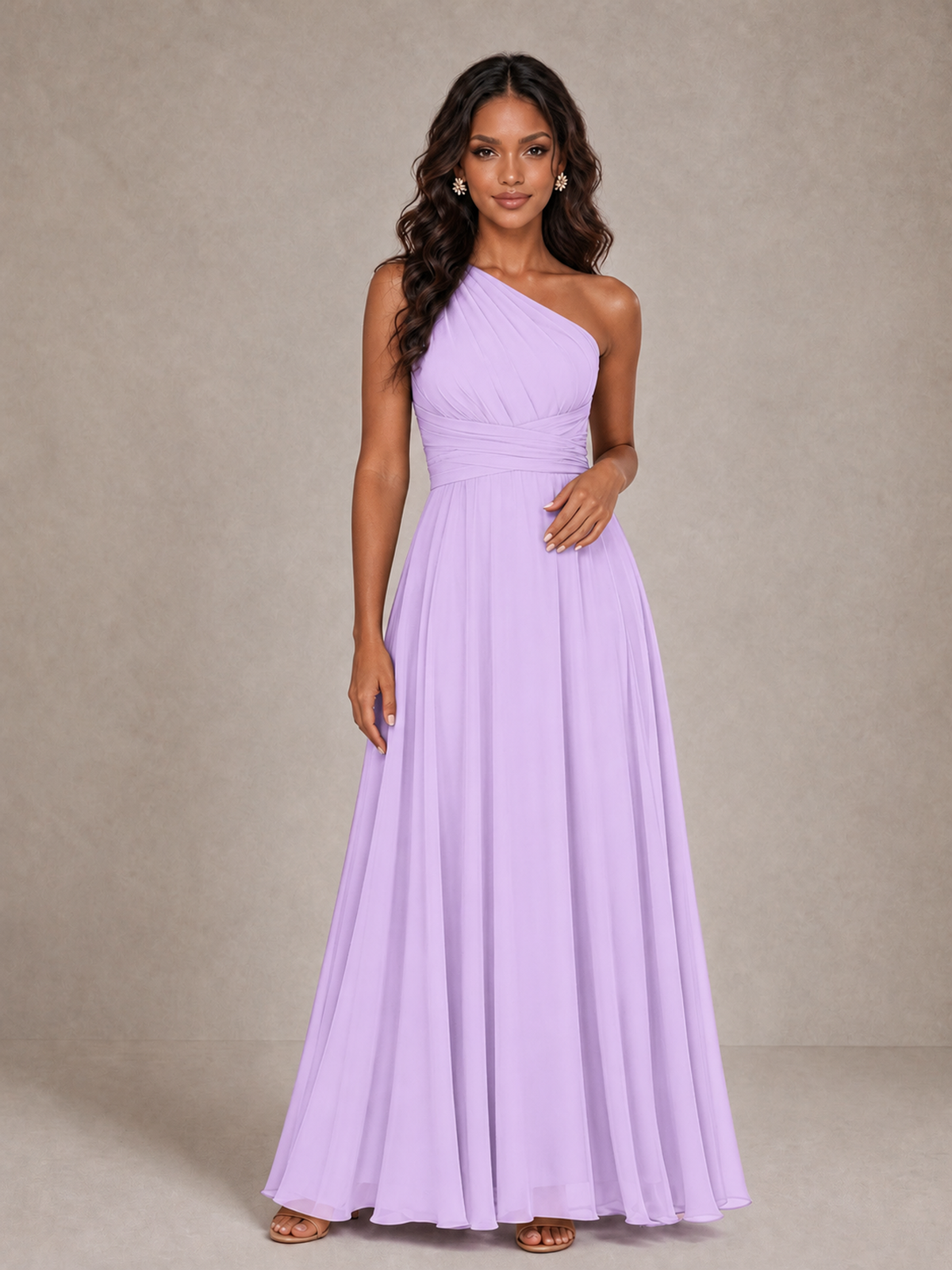 BOLODOO Lilac One-Shoulder A-Line Bridesmaid Dress - Lilac - Lilac_3