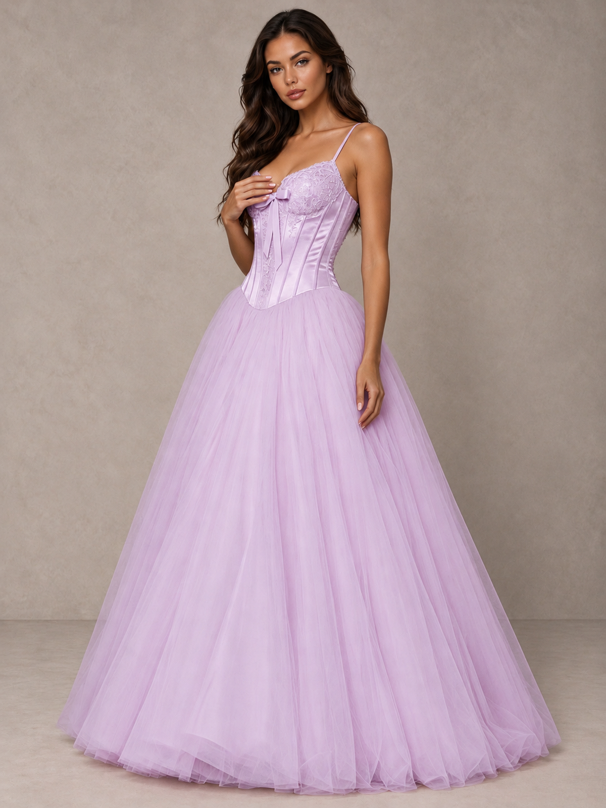BOLODOO Lilac Corset Tulle Prom Dress with Spaghetti Straps - Lilac - Lilac_3