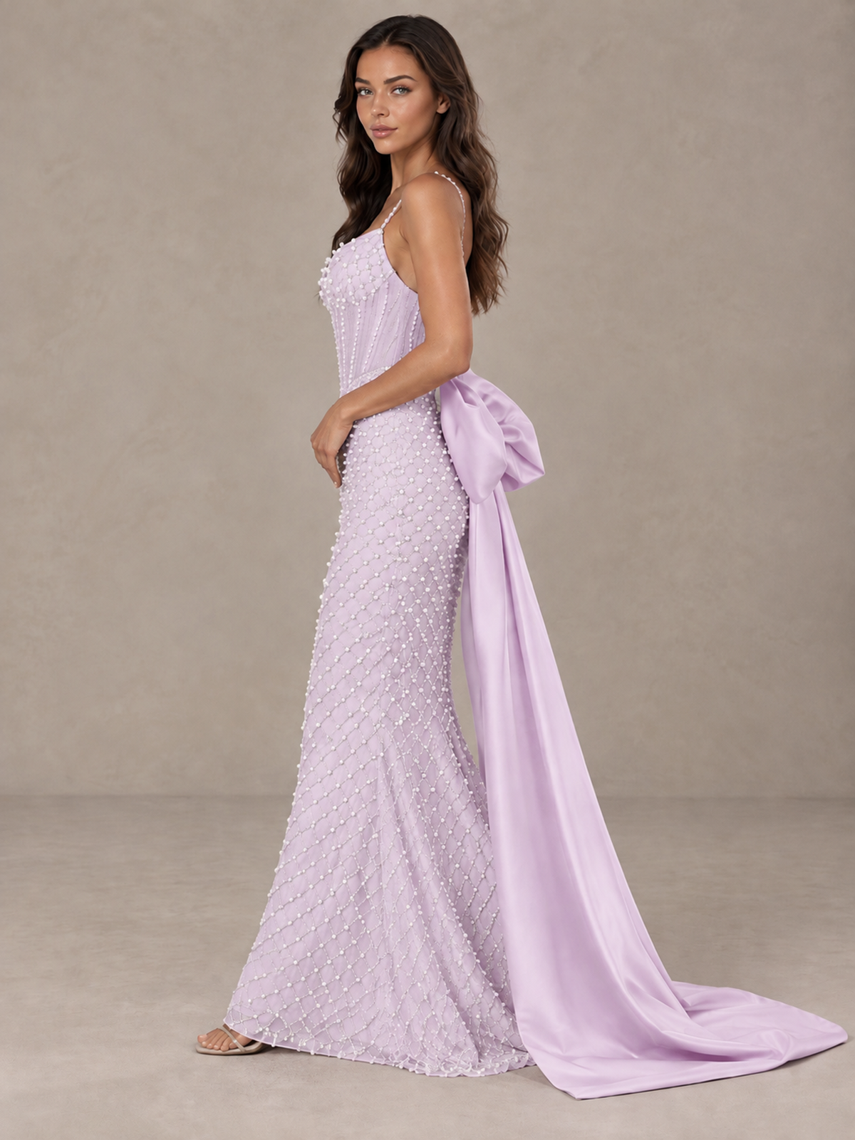 BOLODOO Lilac Beaded Corset Prom Dress with Bow Train - Lilac - Lilac_3