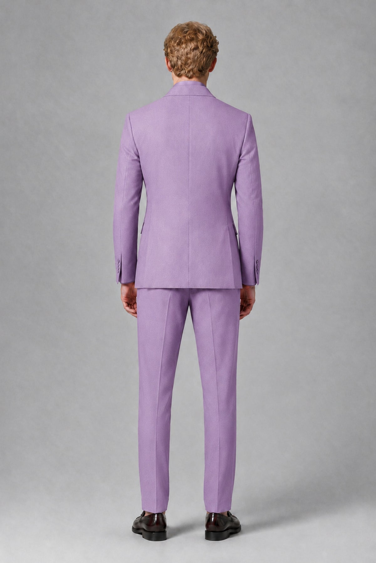 BOLODOO Men's Lilac Double-Breasted Two-Piece Suit – Jacket & Trousers - Lilac