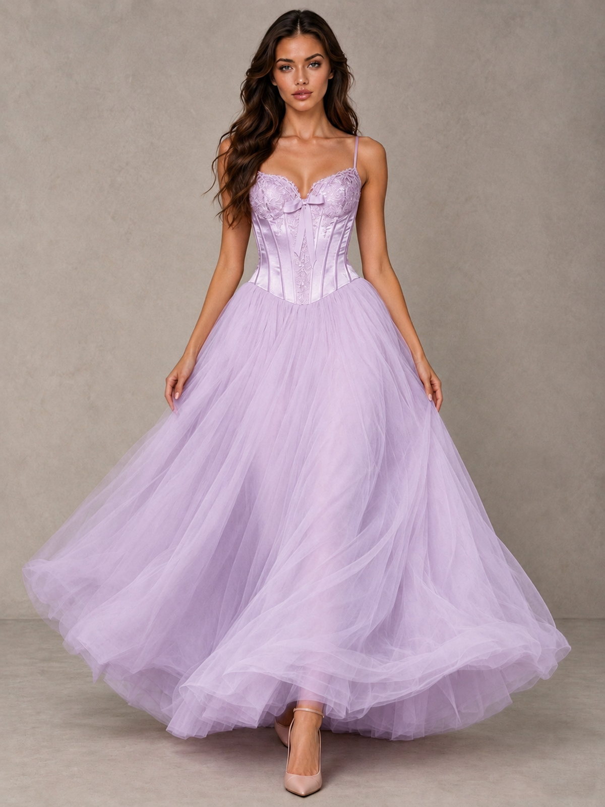 BOLODOO Lilac Corset Tulle Prom Dress with Spaghetti Straps - Lilac - Lilac_4