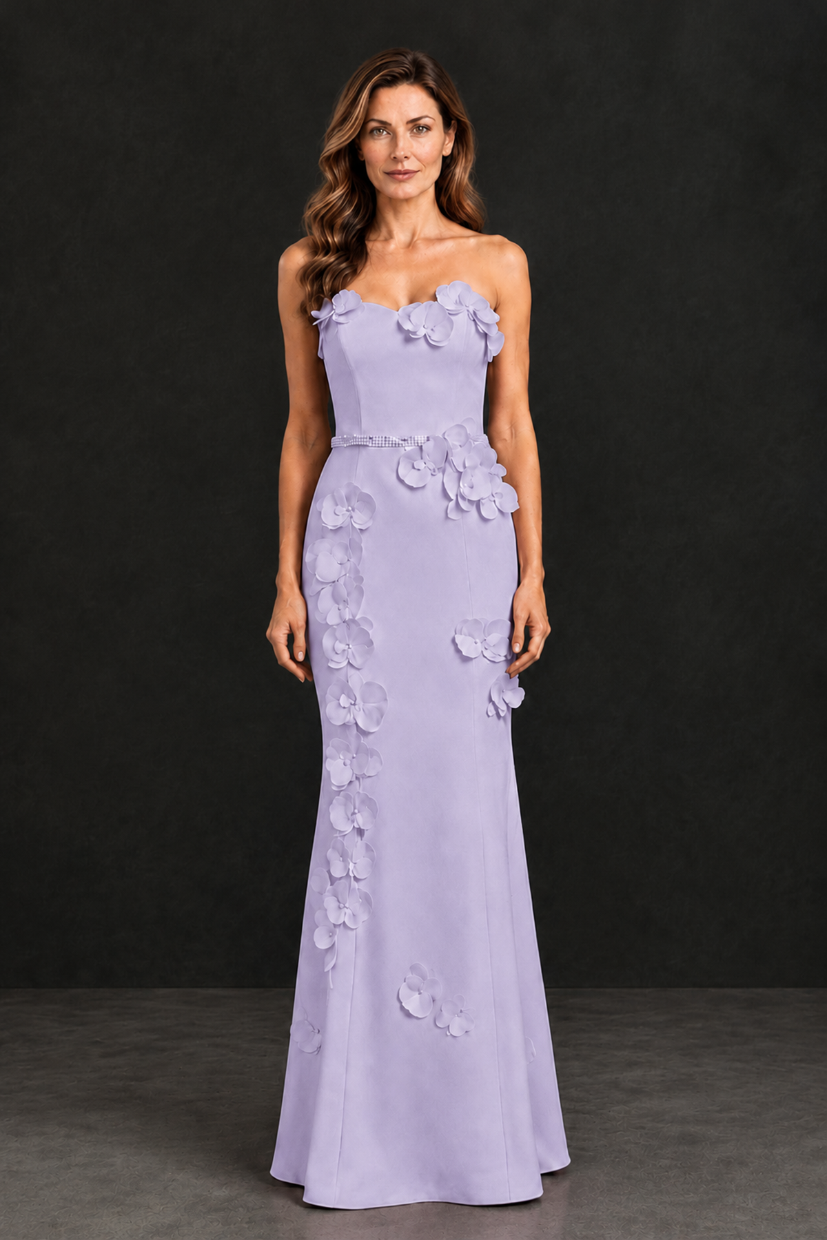 BOLODOO Lilac Strapless Mother of the Bride Dress with 3D Floral Appliques - Lilac - Lilac_4