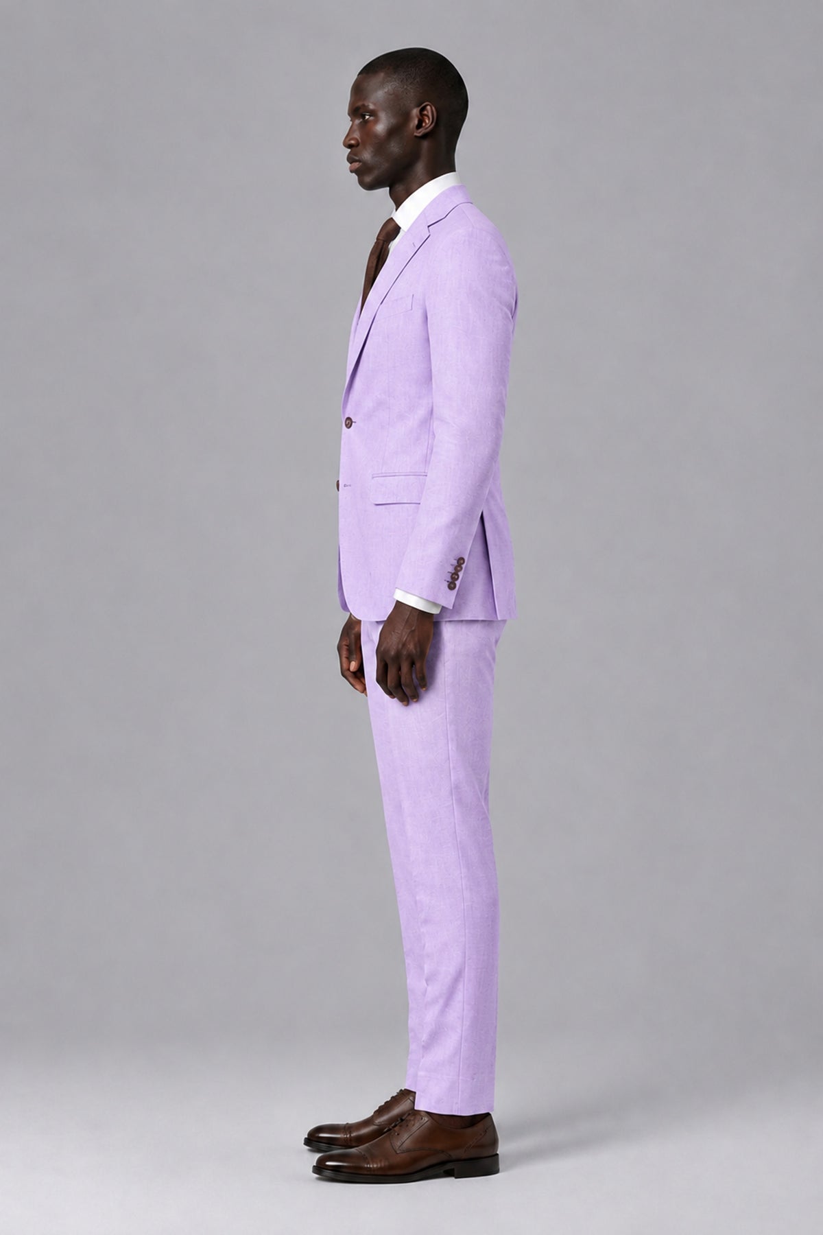 Men's Lilac Two-Piece Notch Lapel Suit - Lilac - Lilac_4
