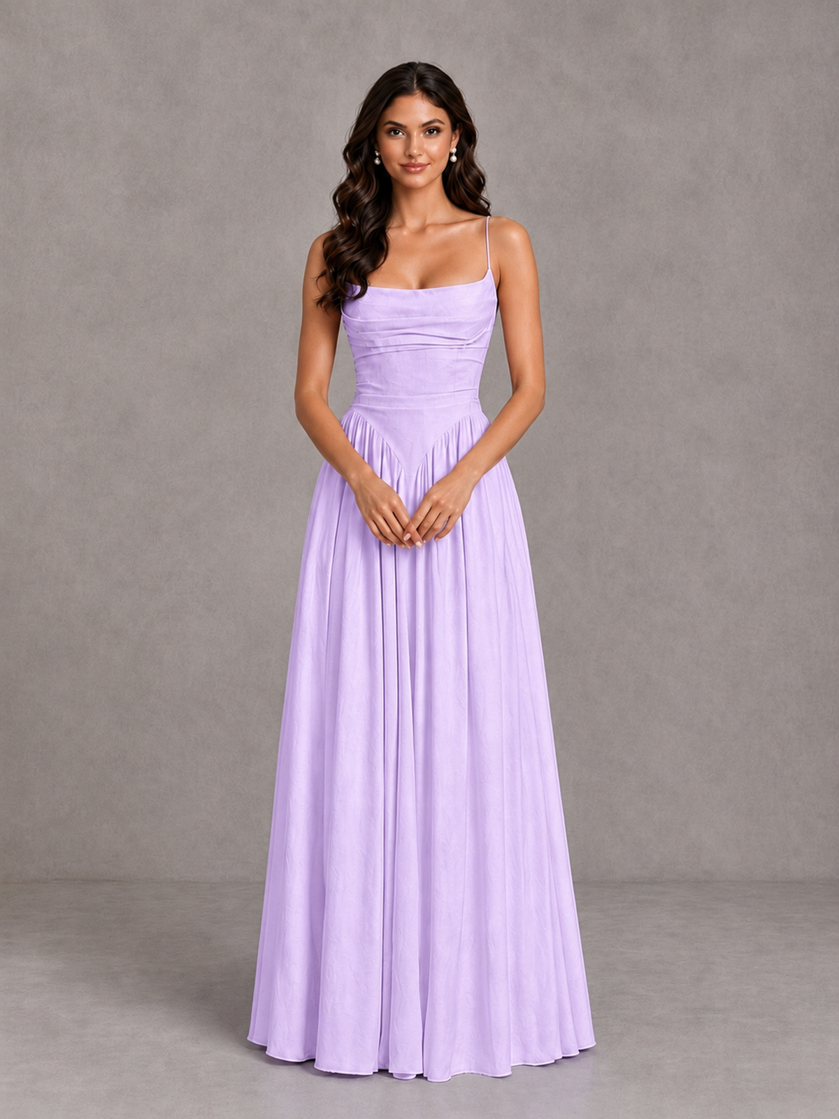 BOLODOO Lilac Lace-Up Back A-Line Bridesmaid Dress - Lilac - Lilac_4