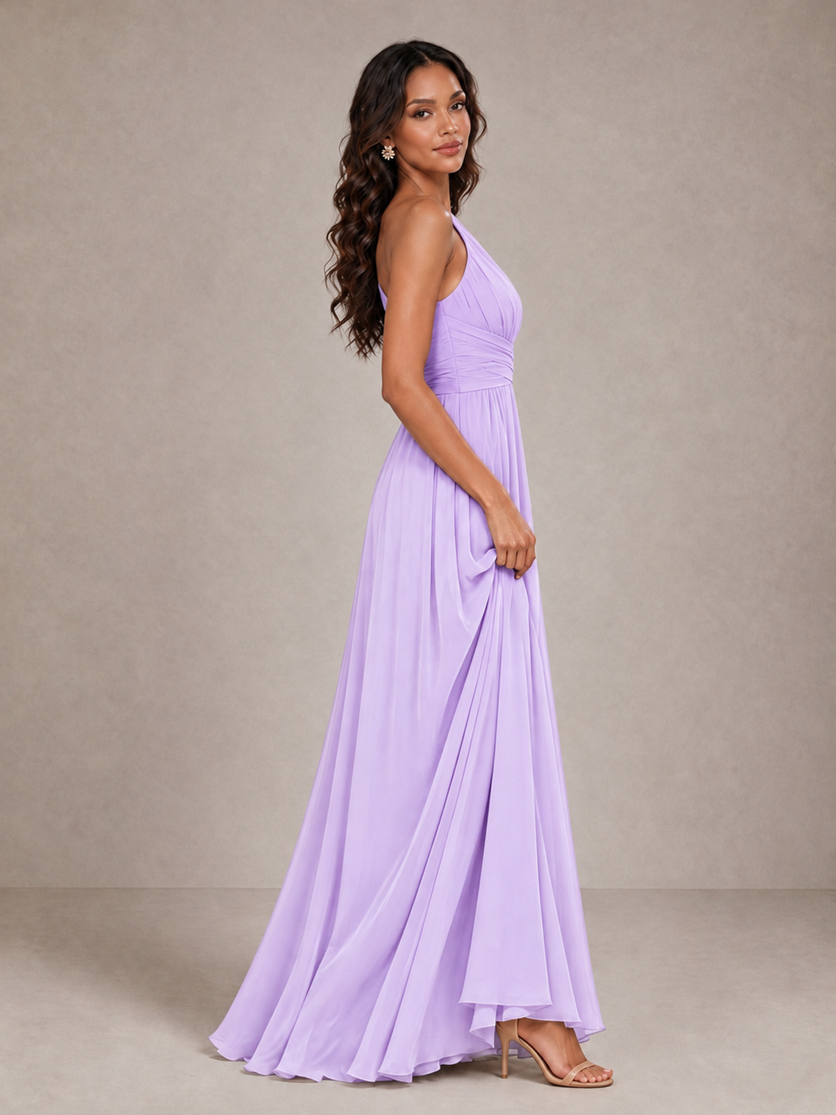 BOLODOO Lilac One-Shoulder A-Line Bridesmaid Dress - Lilac - Lilac_4
