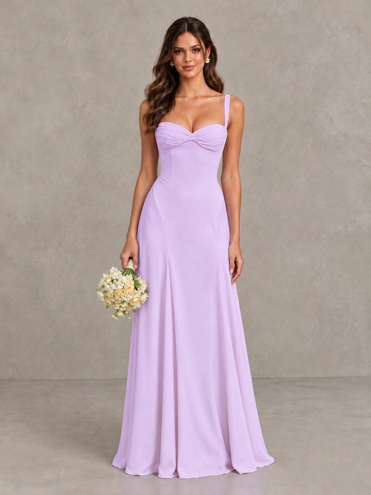BOLODOO Lilac Sweetheart Lace-Up Back Bridesmaid Dress - Lilac - Lilac (1)