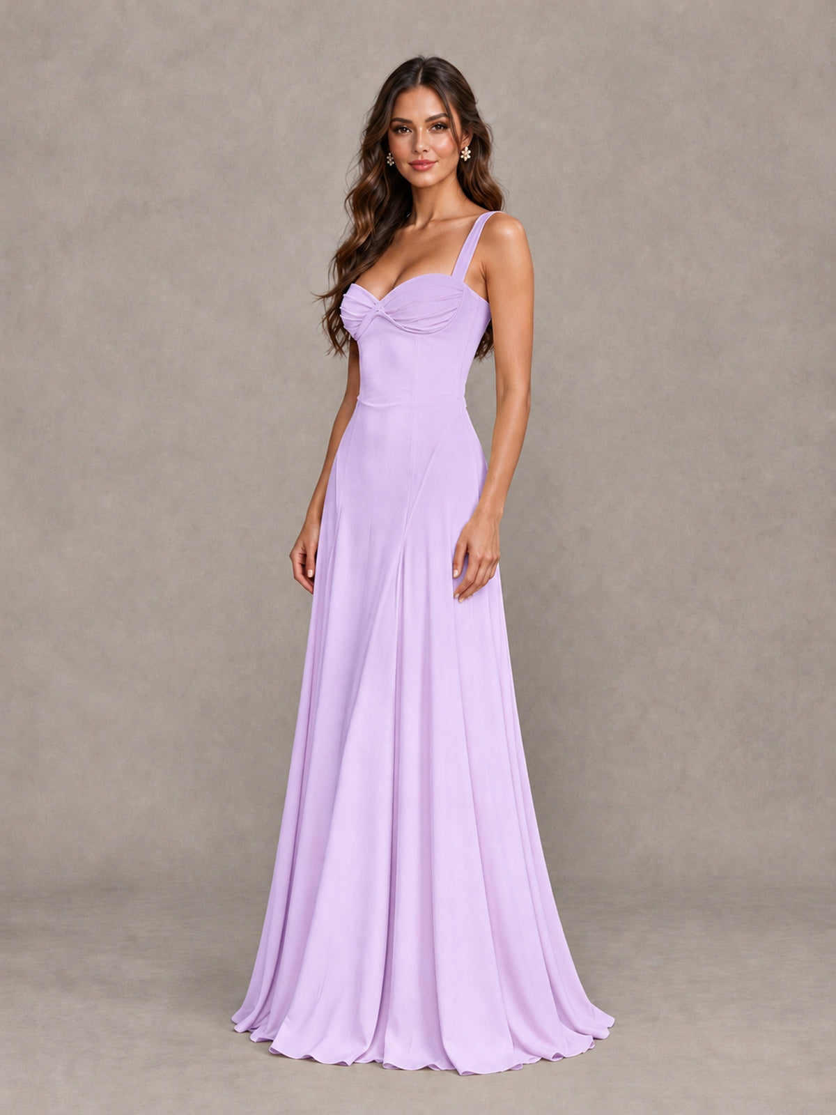 BOLODOO Lilac Sweetheart Lace-Up Back Bridesmaid Dress - Lilac - Lilac (3)