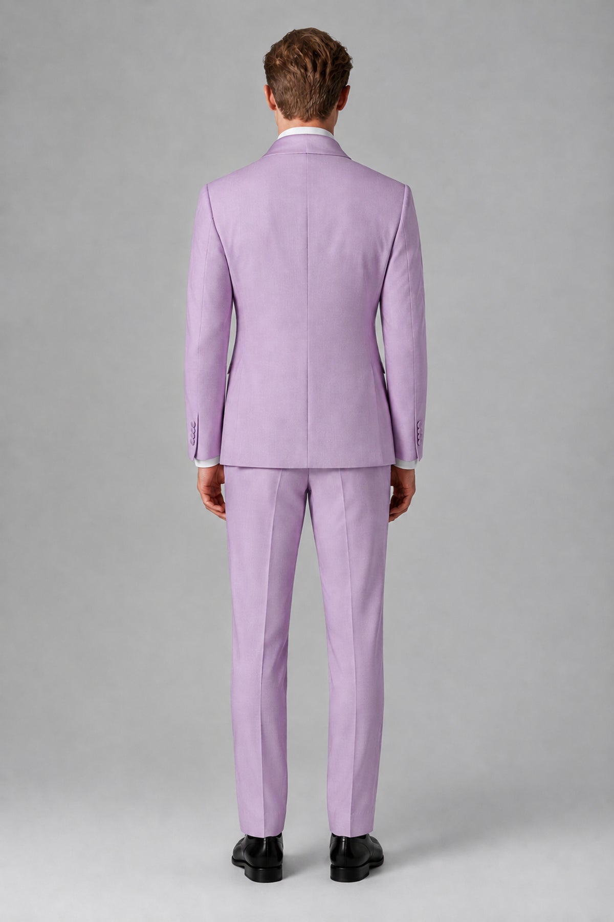 Bolodoo Men's Lilac Shawl Lapel 2-Piece Tuxedo Suit – Jacket & Trousers - Lilac - Lilac (4)