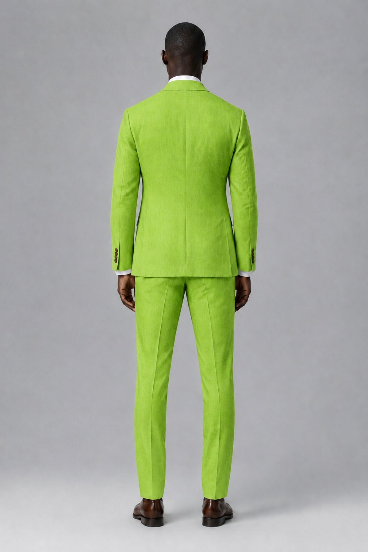 Men's Lime Green Two-Piece Notch Lapel Suit - Lime Green - Lime Green_3
