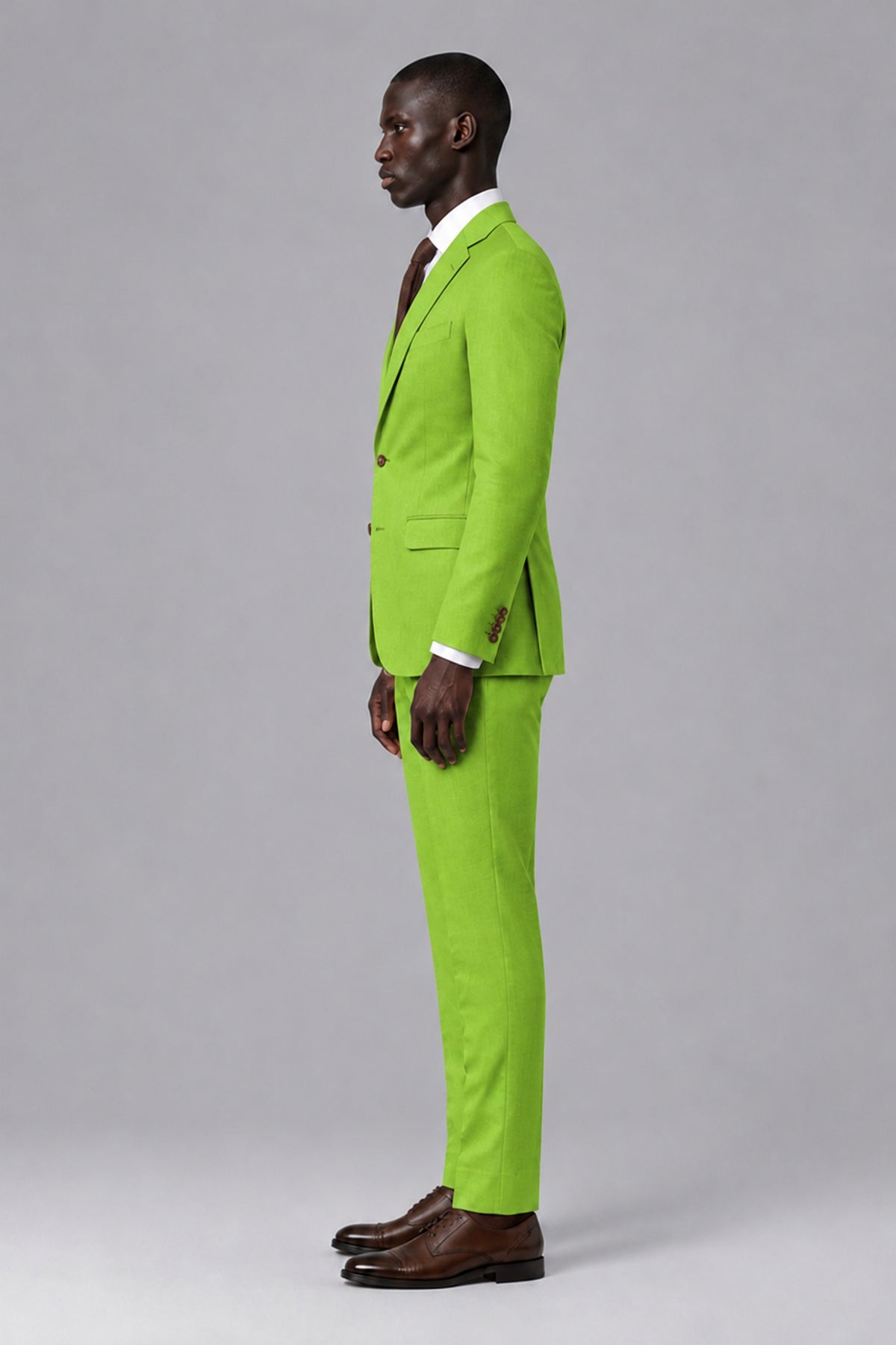 Men's Lime Green Two-Piece Notch Lapel Suit - Lime Green - Lime Green_4