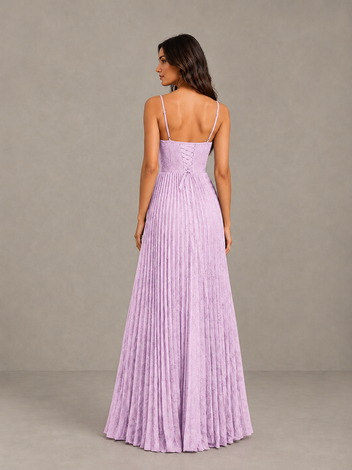 BOLODOO Mauve Pleated Bridesmaid Dress with Sweetheart Neckline & Slit - Mauve - Mauve (2)