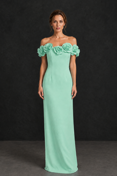 BOLODOO Mint Green Off-the-Shoulder Floral Mother of the Bride Gown - Mint Green - Mint Green_01