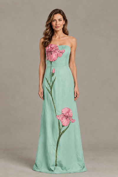 BOLODOO Mint Green Strapless Floral Mother of the Bride Gown - Mint Green - Mint Green_01