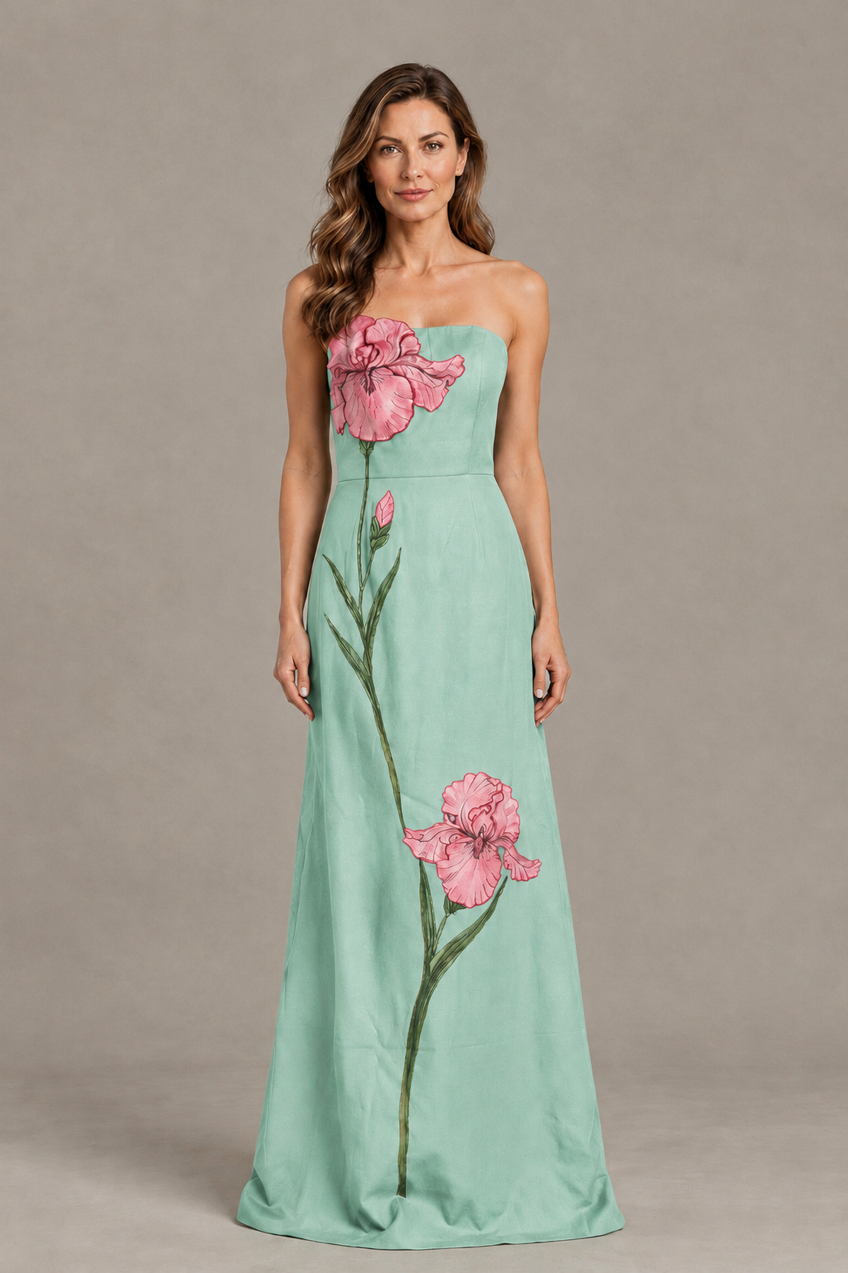 BOLODOO Mint Green Strapless Floral Mother of the Bride Gown - Mint Green - Mint Green_01