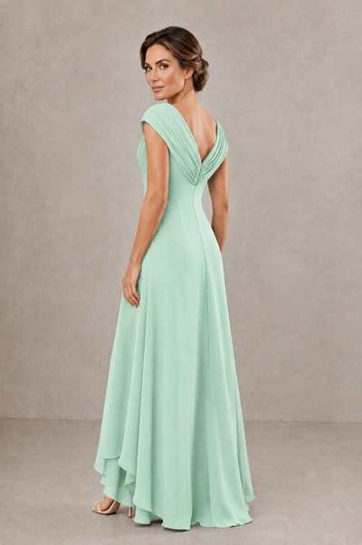 BOLODOO Mint Green V-Neck High-Low Mother of the Bride Dress - Mint Green - Mint Green_02