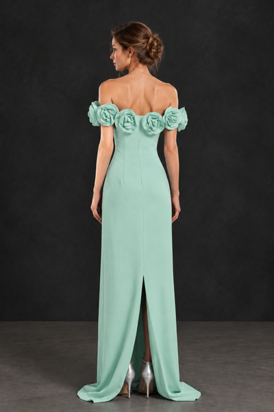 BOLODOO Mint Green Off-the-Shoulder Floral Mother of the Bride Gown - Mint Green - Mint Green_02