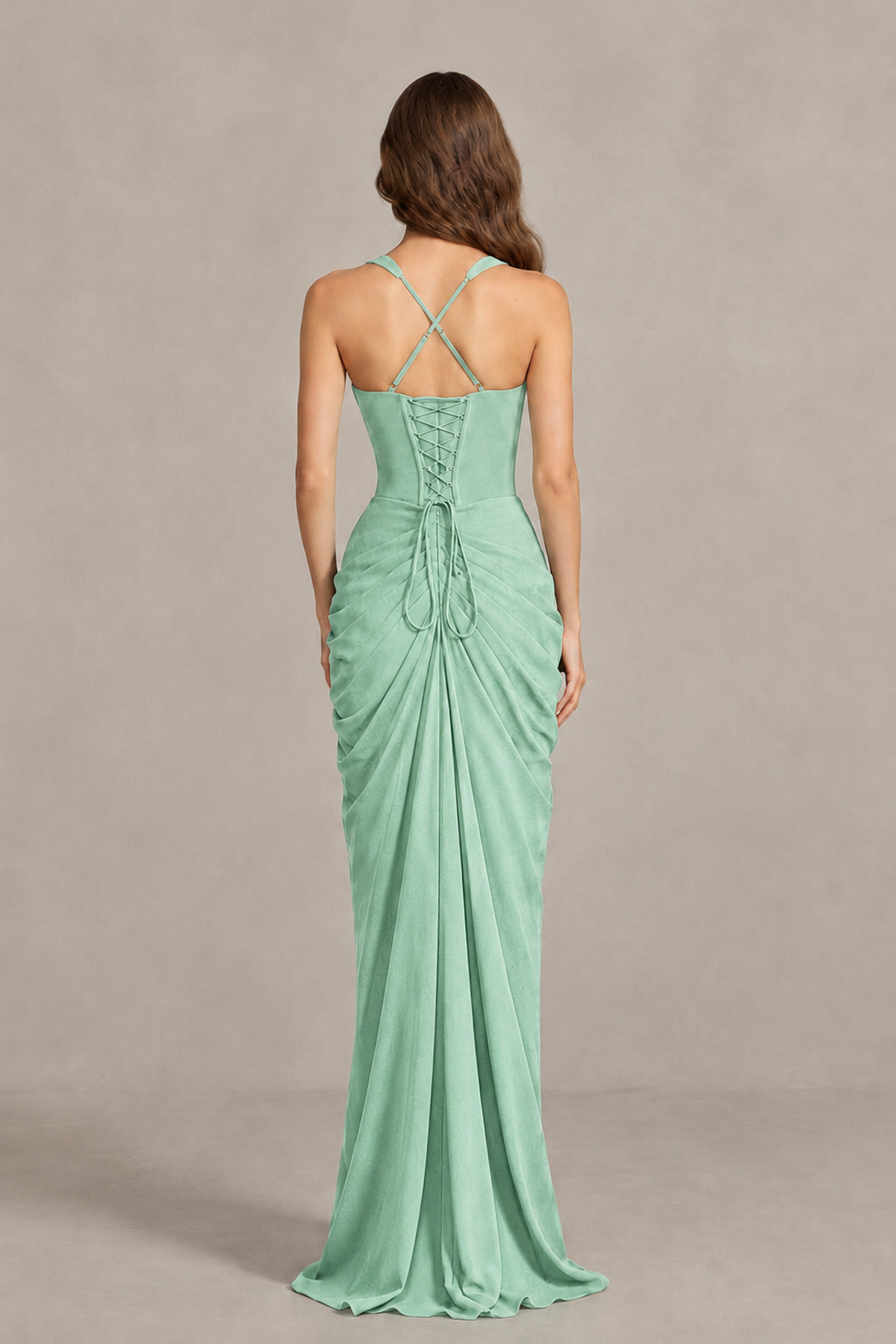 BOLODOO Mint Green Sweetheart Maxi Dress with High Slit - Mint Green - Mint_Green_2