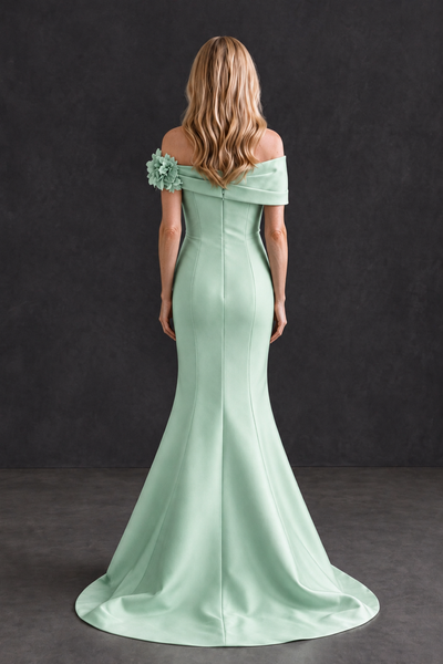 BOLODOO Mint Green Off-Shoulder Floral Mermaid Mother of the Bride Dress - Mint Green - Mint Green_2