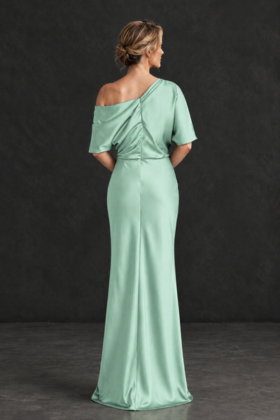 BOLODOO Mint Green Satin Asymmetric Mother of the Bride Dress - Mint Green - Mint Green_2
