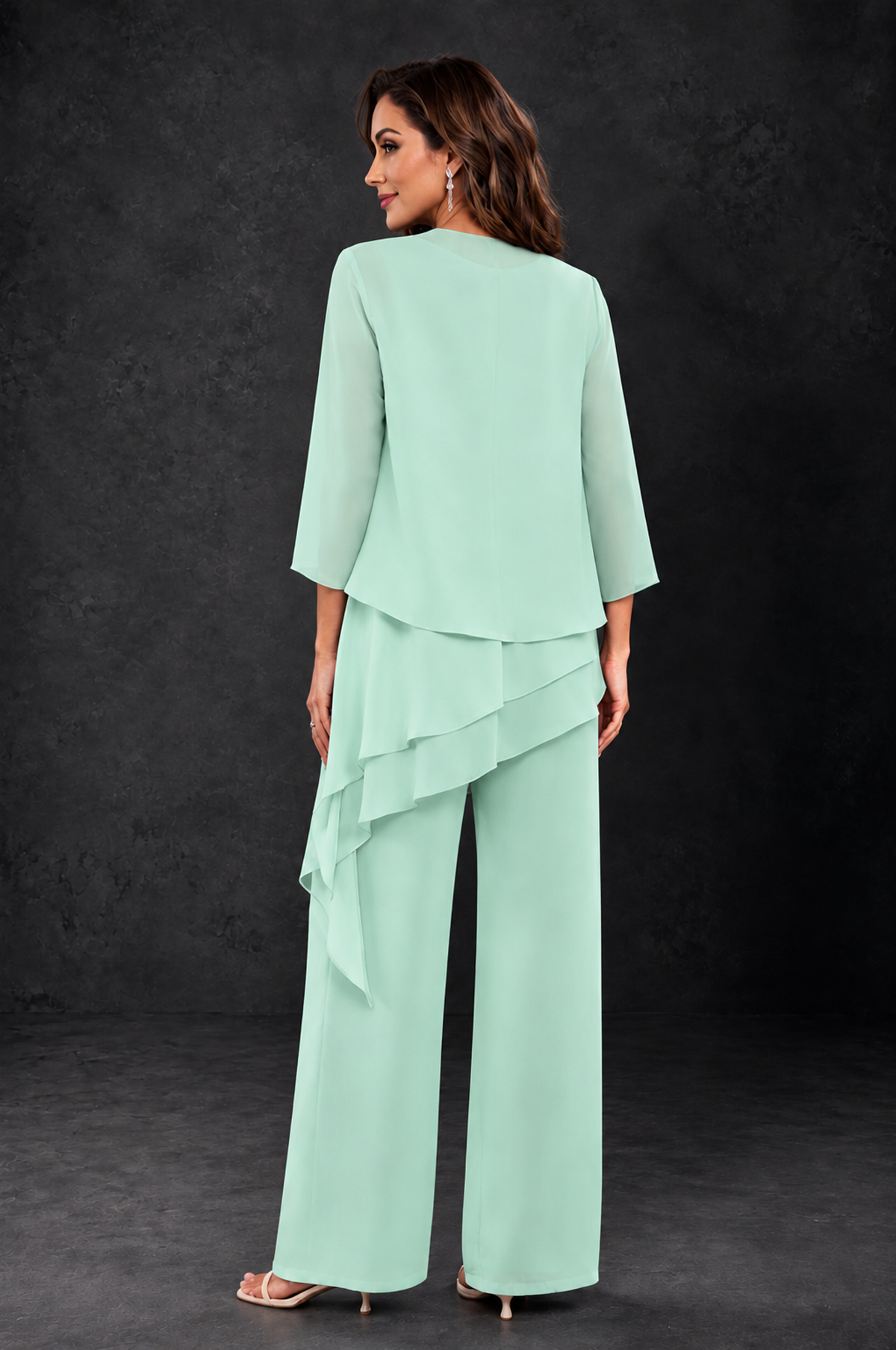 BOLODOO Mint Green Layered Mother of the Bride Pantsuit with Jacket - Mint Green - Mint_Green_2