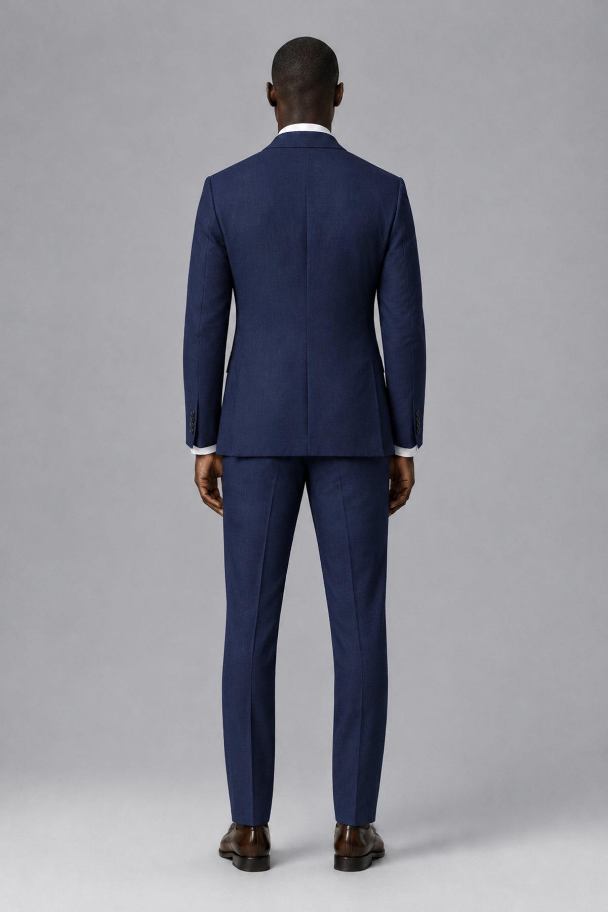 Men's Navy Blue Two-Piece Notch Lapel Suit - Navy Blue - Navy Blue_3