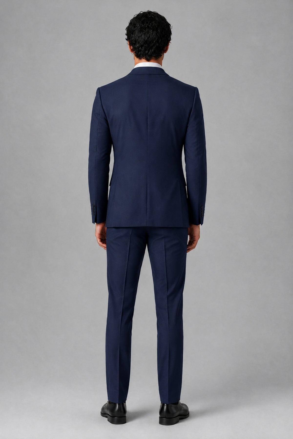 Bolodoo Men's Navy Blue 2-Piece Suit – Notch Lapel Jacket & Trousers - Navy Blue - Navy_Blue_4