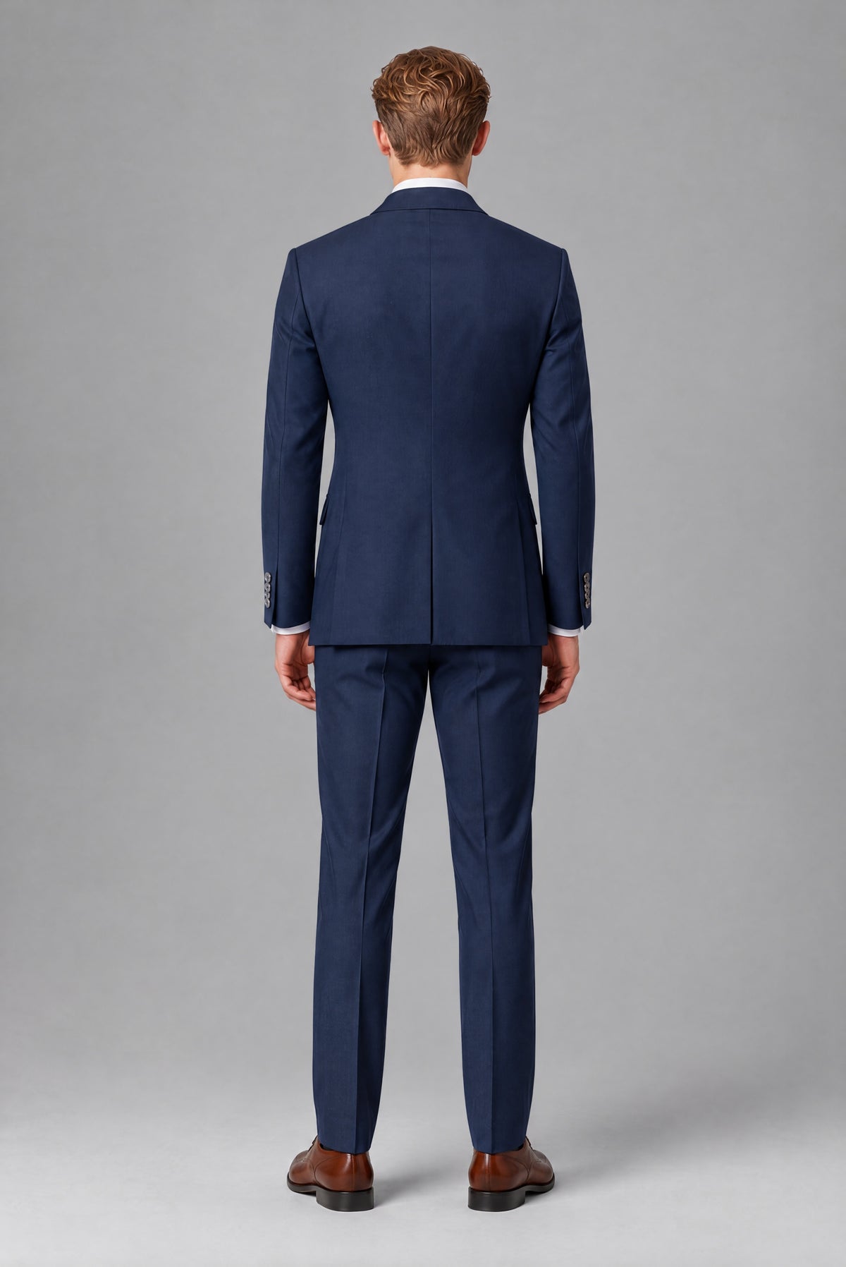 Bolodoo Men's Navy Blue Double-Breasted 2-Piece Wedding Suit - Navy Blue - Navy Blue (3)