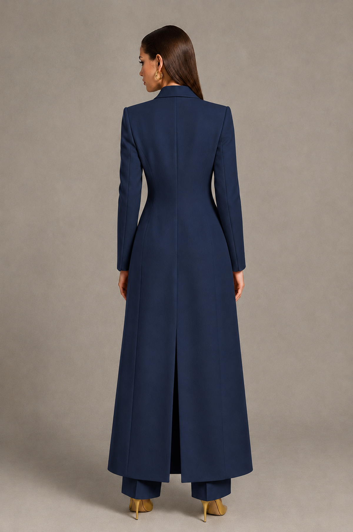 BOLODOO QQ094 navy blue two-piece suit, covered back and center-back jacket vent