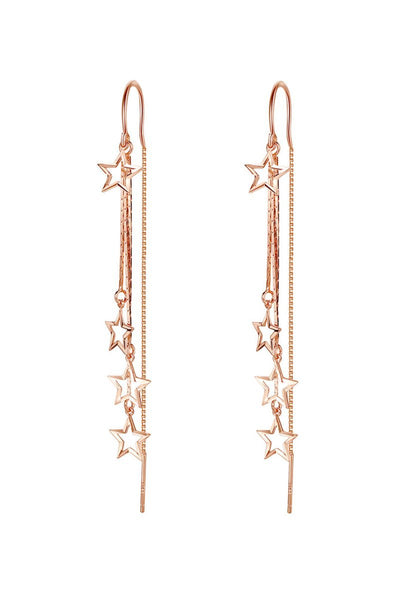 Long Dangle Drop Tassel Star Meteor Earrings - BOLODOO