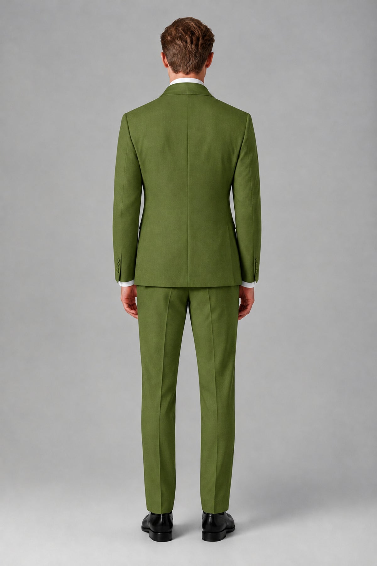 Bolodoo Men's Olive Green Shawl Lapel 2-Piece Tuxedo Suit – Jacket & Trousers - Olive Green - Olive Green (4)