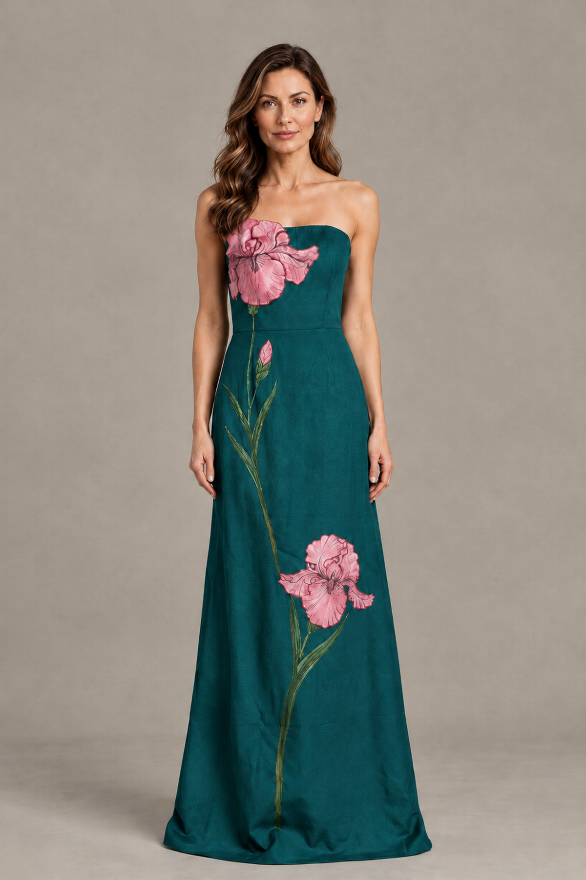 BOLODOO Peacock Strapless Floral Mother of the Bride Gown - Peacock - Peacock_01