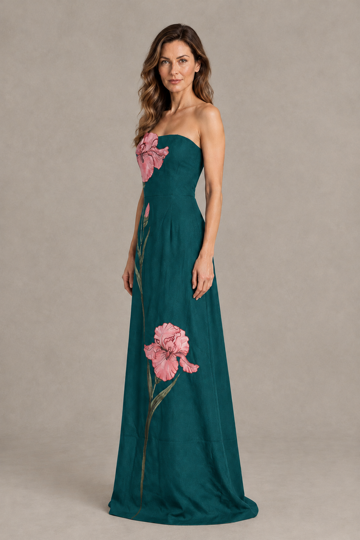BOLODOO Peacock Strapless Floral Mother of the Bride Gown - Peacock - Peacock_03