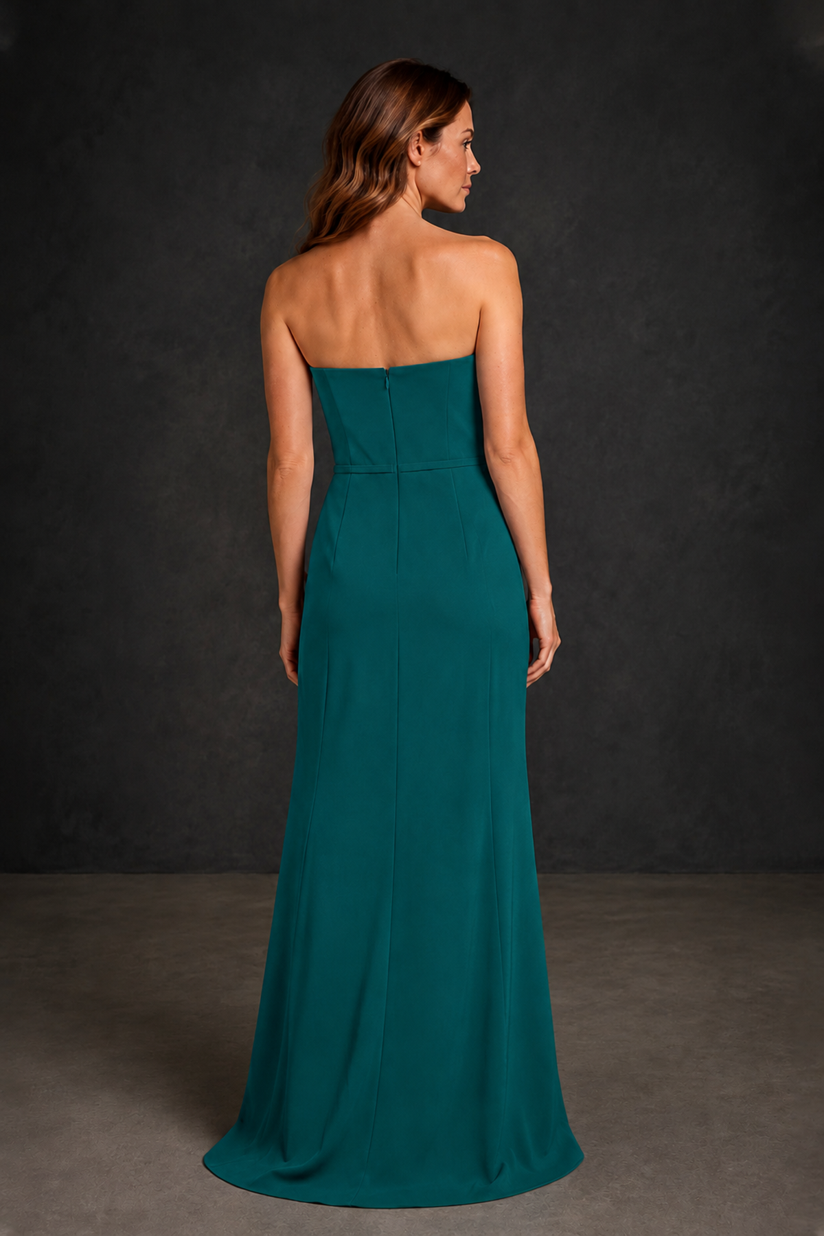 BOLODOO Peacock Strapless Mother of the Bride Dress with Ruffle Detail - Peacock - Peacock_2