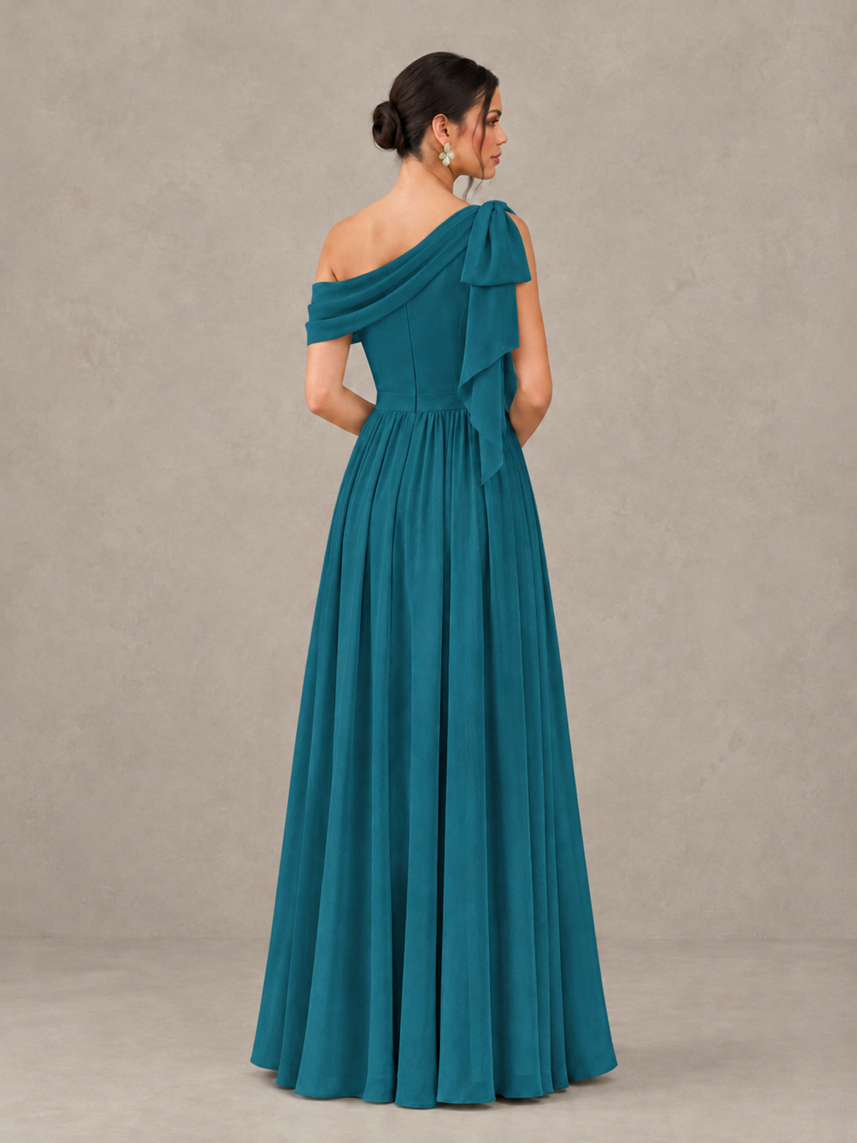 BOLODOO Peacock One-Shoulder Maternity Bridesmaid Dress with Slit - Peacock - Peacock (2)