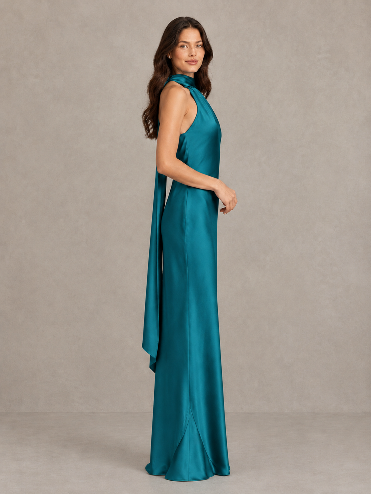 BOLODOO Peacock 1 Satin One-Shoulder Bridesmaid Dress with Open Back - Peacock 1 - Peacock_1 (3)