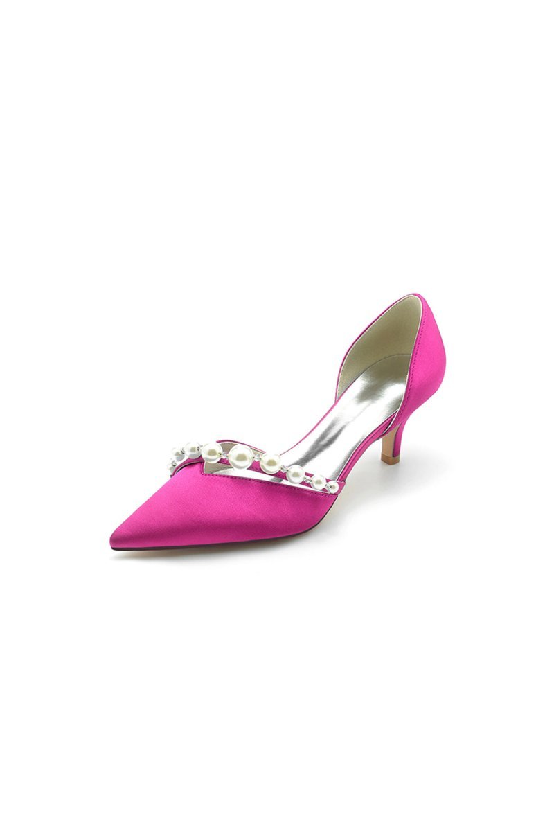 Pearl Pointed Toe Stiletto Heels - BOLODOO