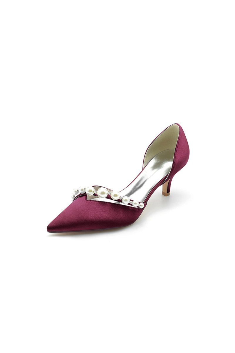 Pearl Pointed Toe Stiletto Heels - BOLODOO