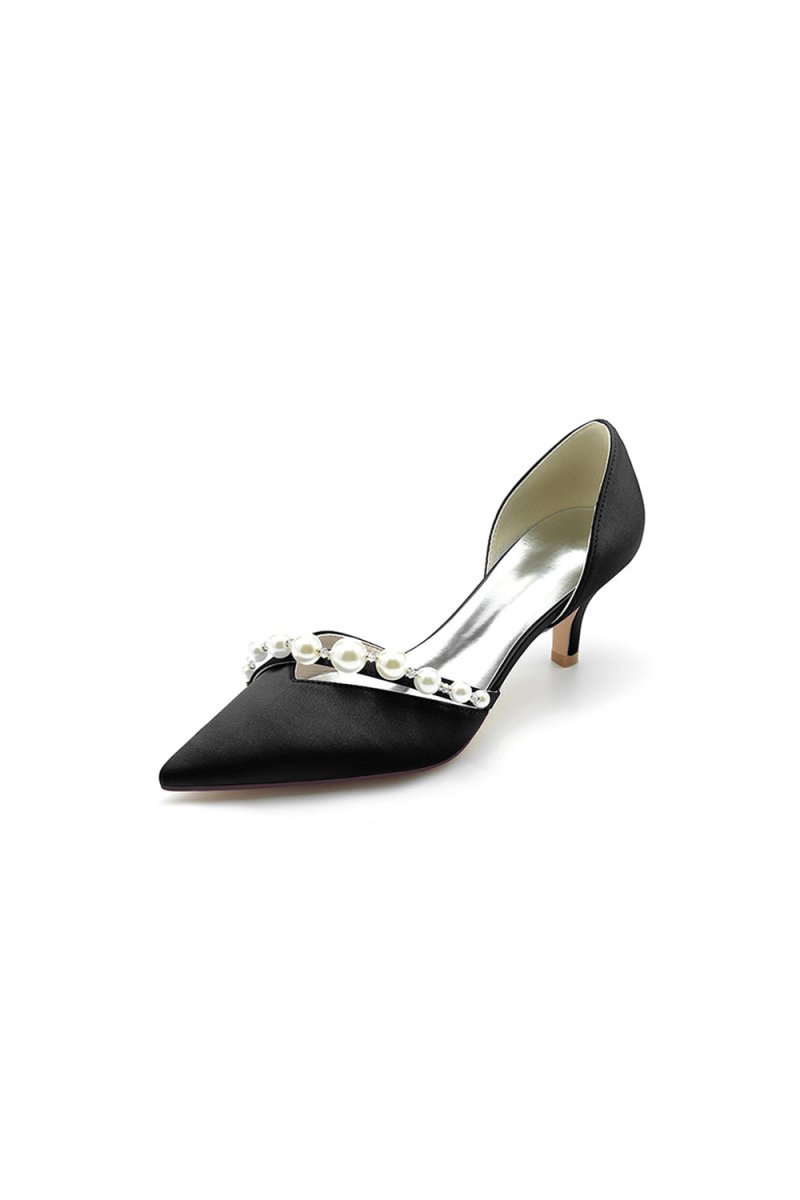 Pearl Pointed Toe Stiletto Heels - BOLODOO