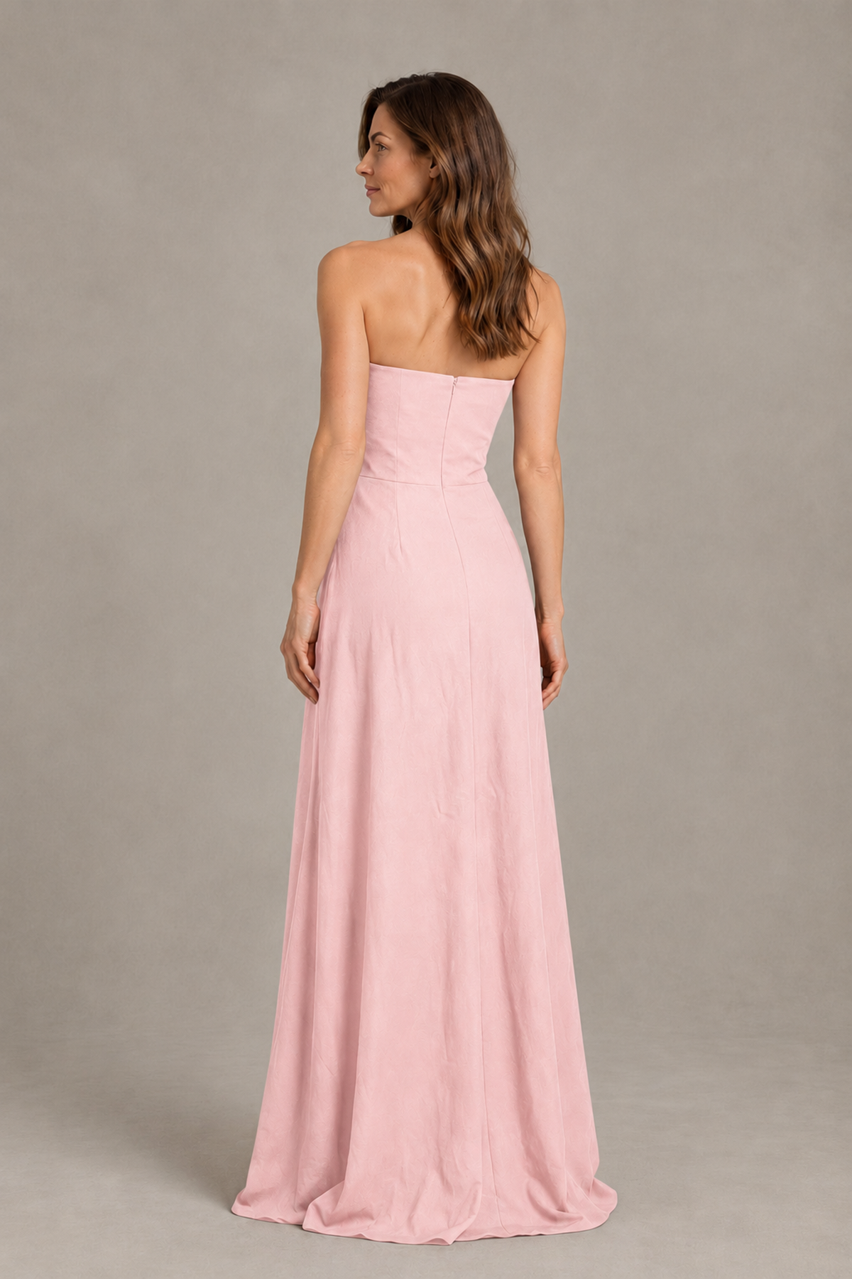 BOLODOO Pink Strapless Floral Mother of the Bride Gown - Pink - Pink_02