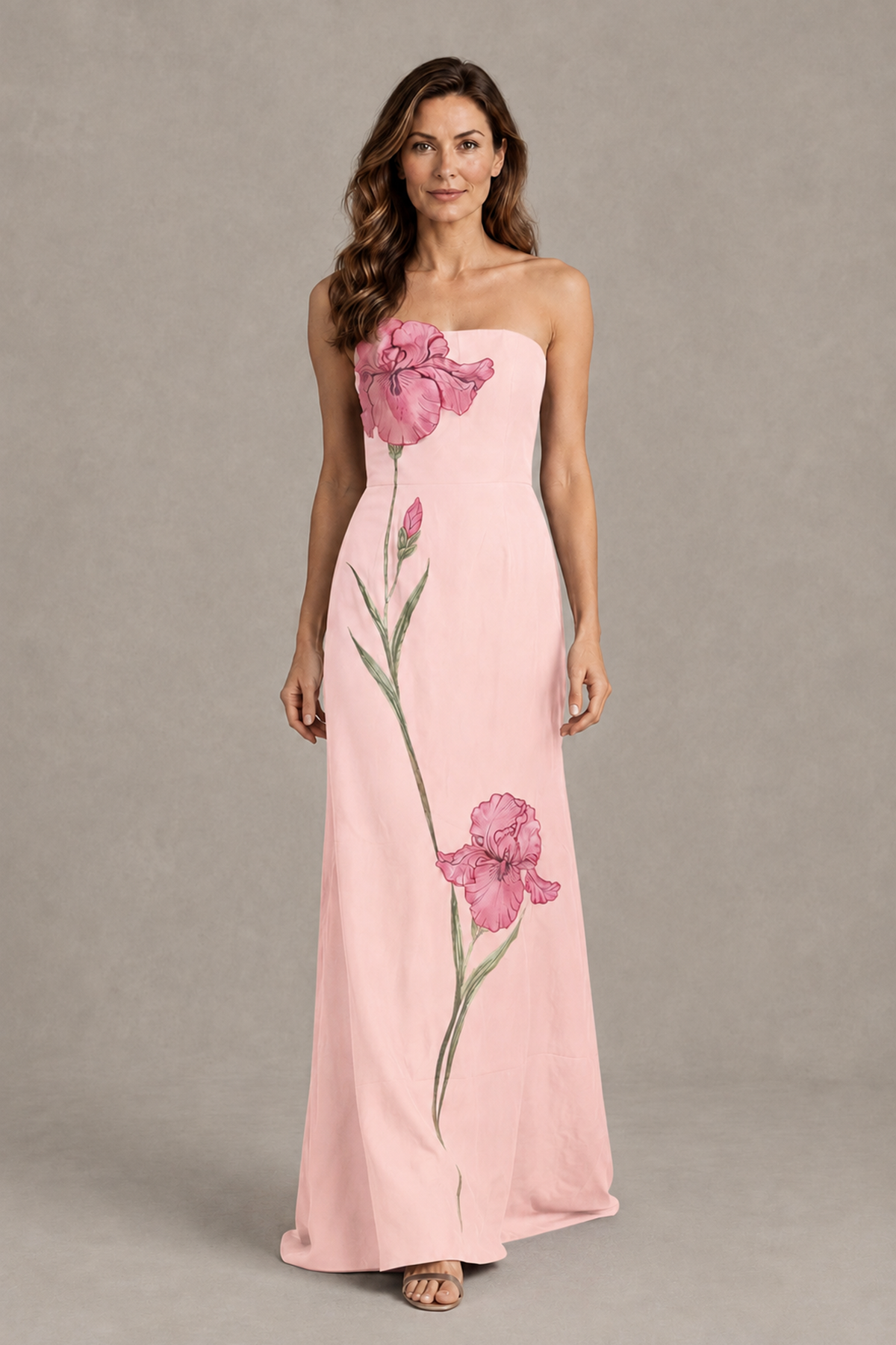BOLODOO Pink Strapless Floral Mother of the Bride Gown - Pink - Pink_04