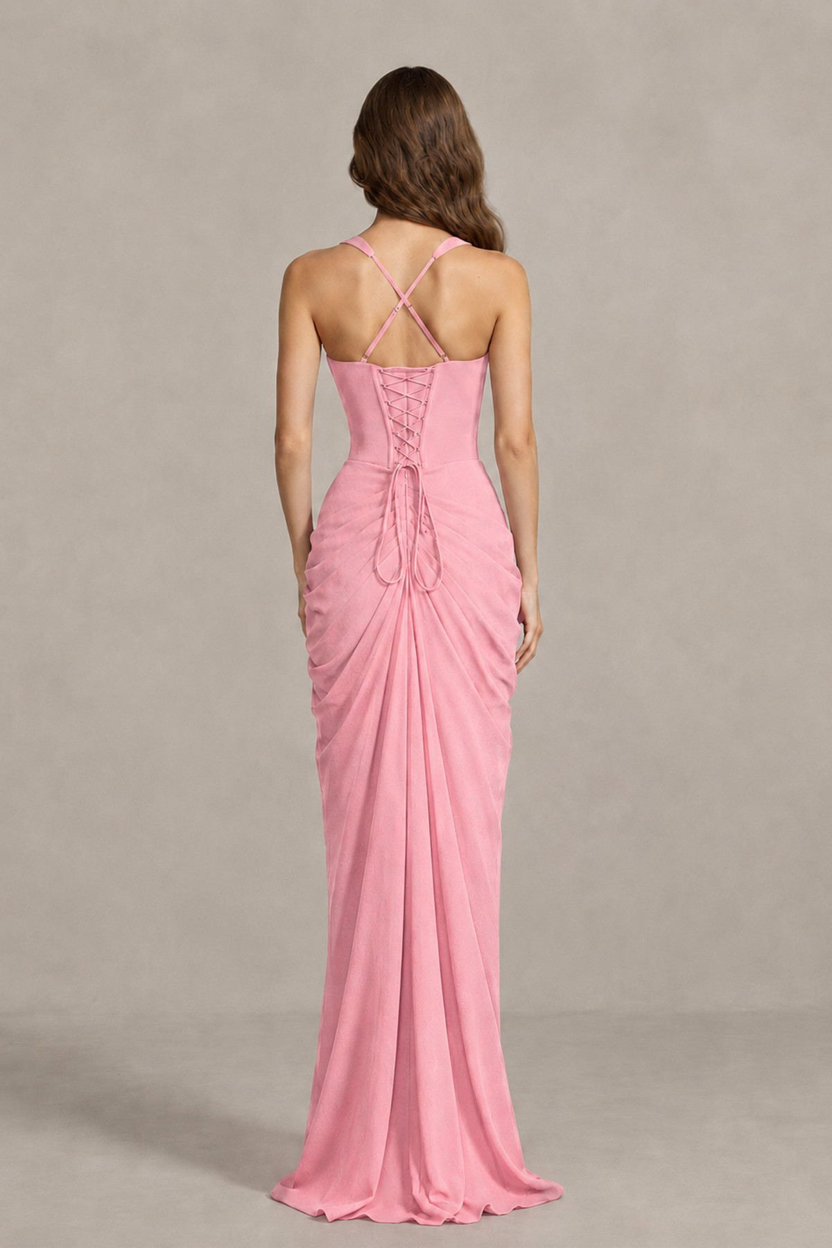 BOLODOO Pink Sweetheart Maxi Dress with High Slit - Pink - Pink_2
