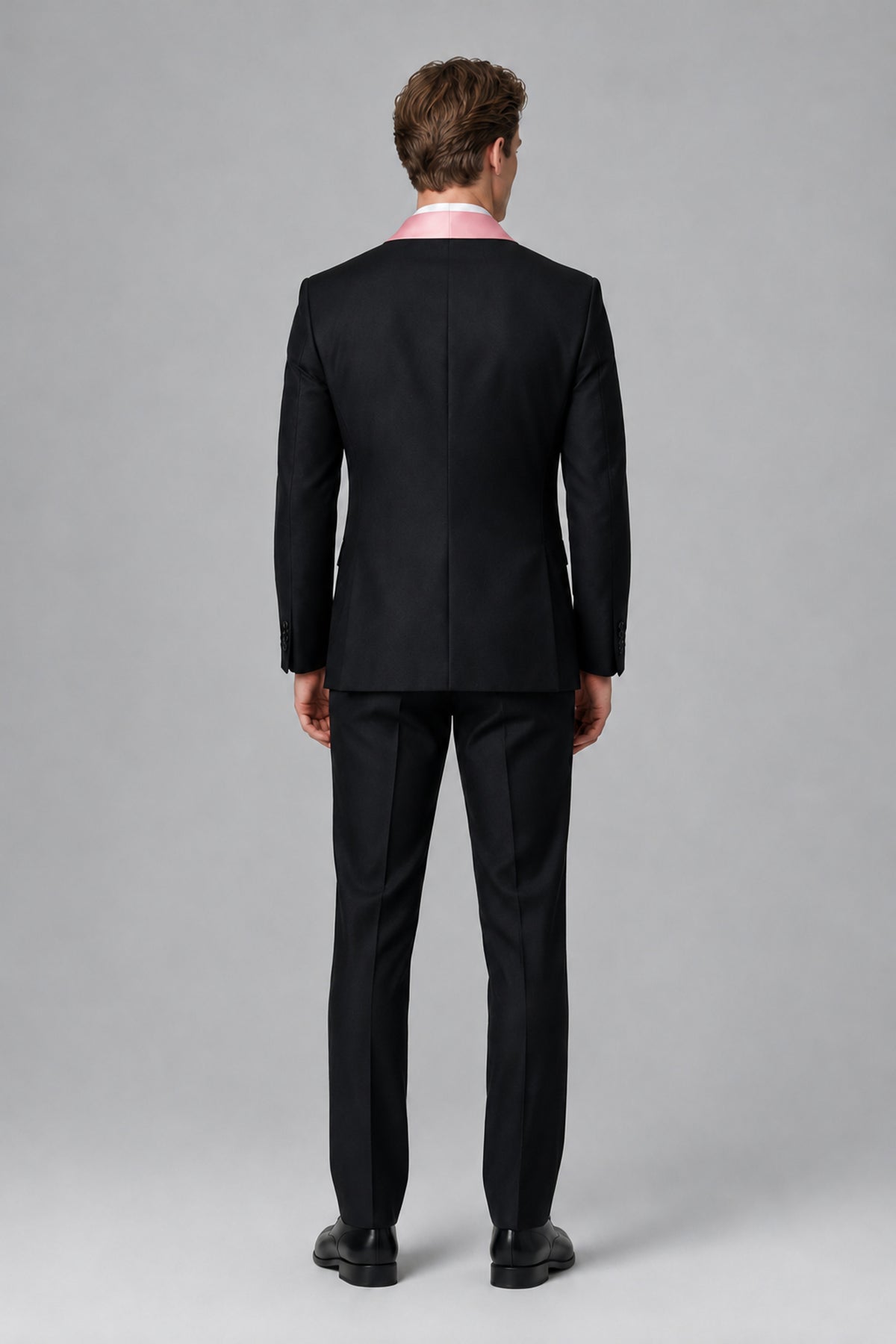 Bolodoo Men's Pink 3-Piece Shawl Lapel Tuxedo Suit - Pink - Pink_3