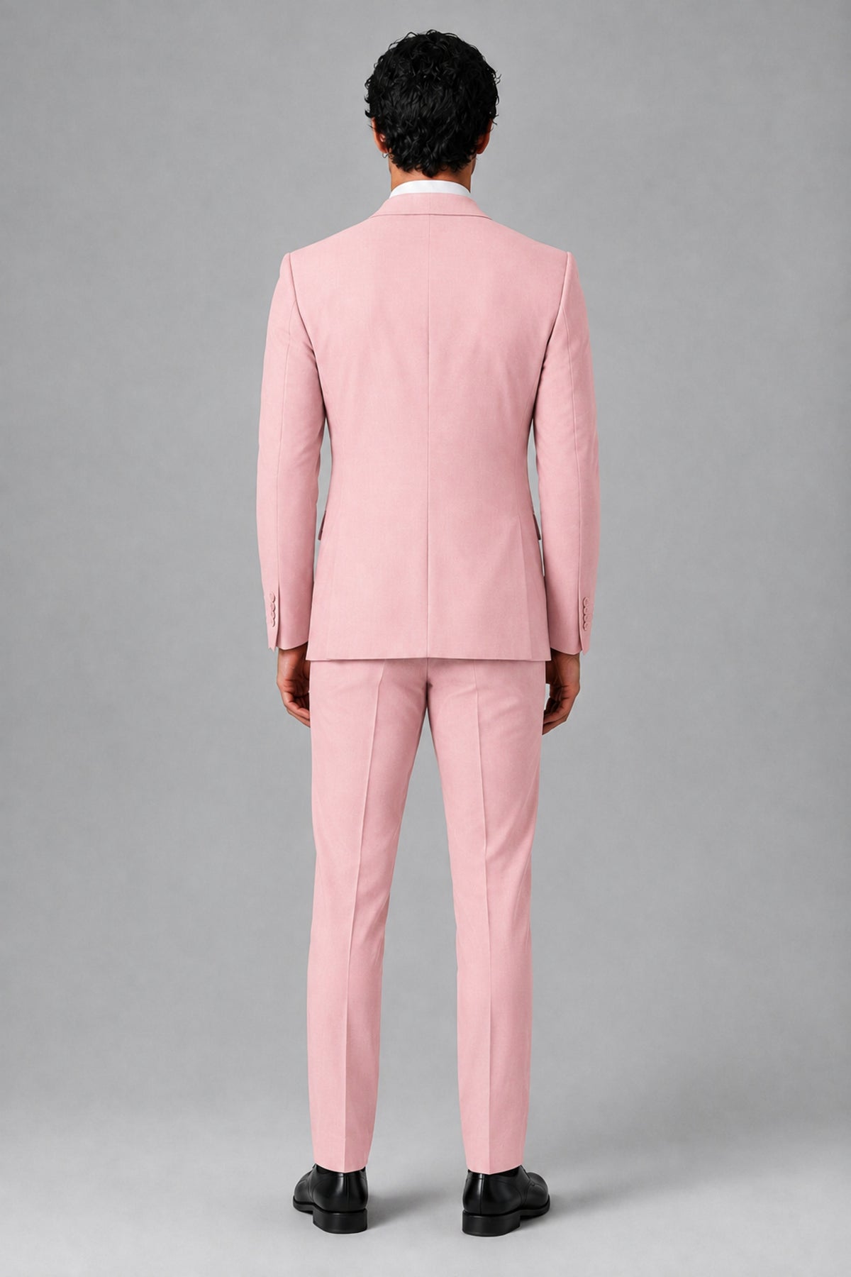 Bolodoo Men's Pink 2-Piece Suit – Notch Lapel Jacket & Trousers - Pink - Pink_4