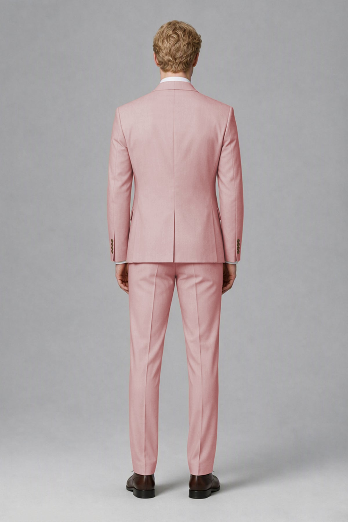 BOLODOO Men's Pink Two-Piece Wedding Suit – Jacket & Trousers - Pink