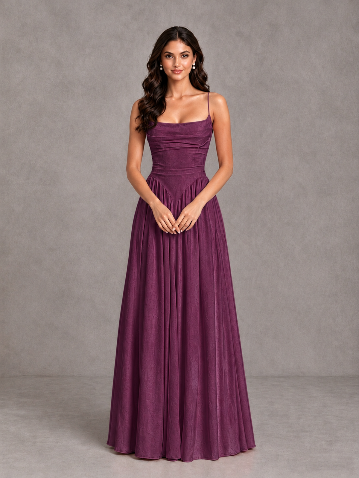 BOLODOO Plum Lace-Up Back A-Line Bridesmaid Dress - Plum - Plum_4