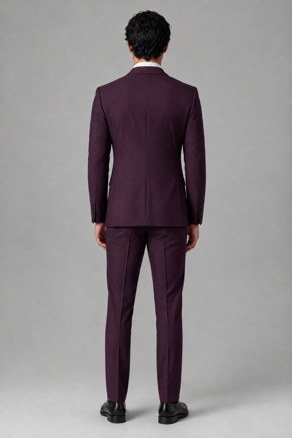 Bolodoo Men's Plum 2-Piece Suit – Notch Lapel Jacket & Trousers - Plum - Plum_4