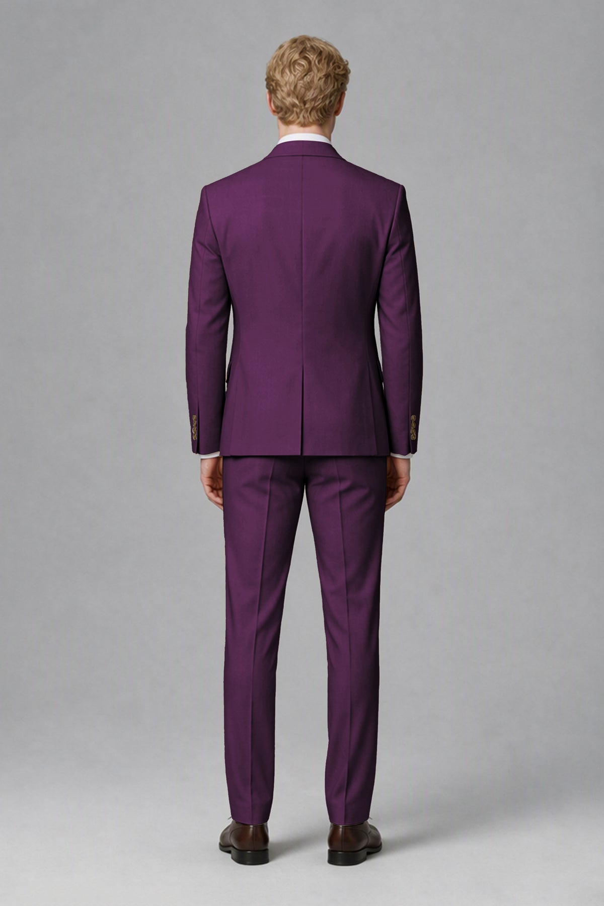 BOLODOO Men's Plum Two-Piece Wedding Suit – Jacket & Trousers - Plum