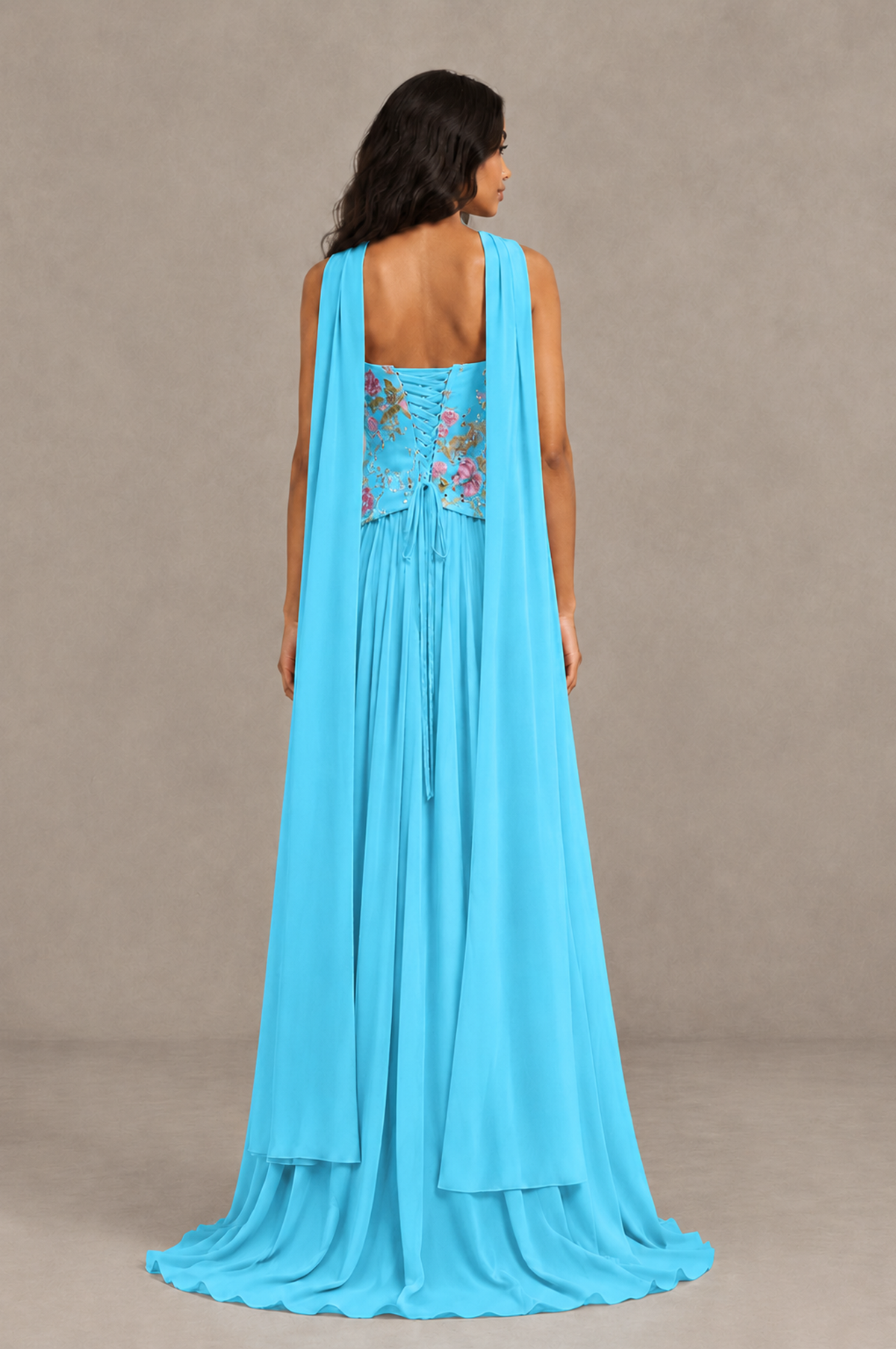BOLODOO Pool Strapless Beaded Floral Corset Chiffon Maxi Gown – Open Back Prom & Formal Evening Dress - Pool - Pool_02