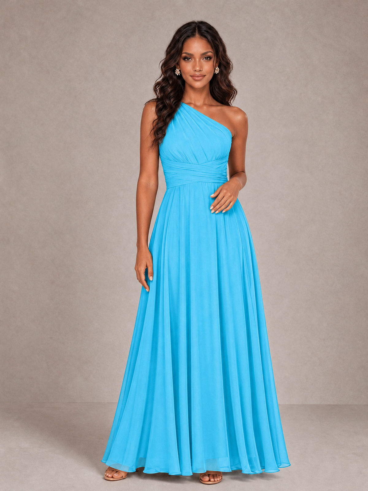BOLODOO Pool One-Shoulder A-Line Bridesmaid Dress - Pool - Pool_3